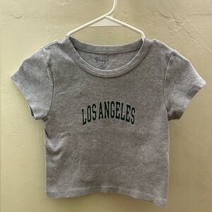 Brandy Melville Gray Tee with Los Angeles Design